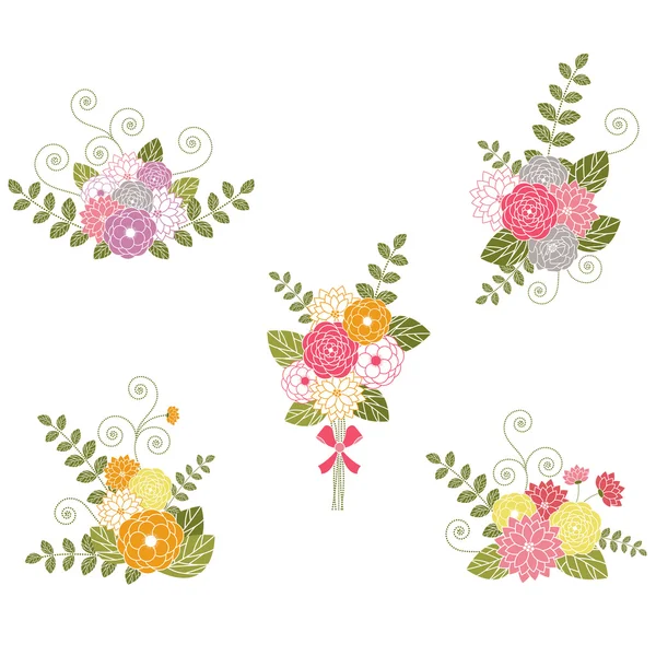 Vector Floral Bouquets — Stock Vector