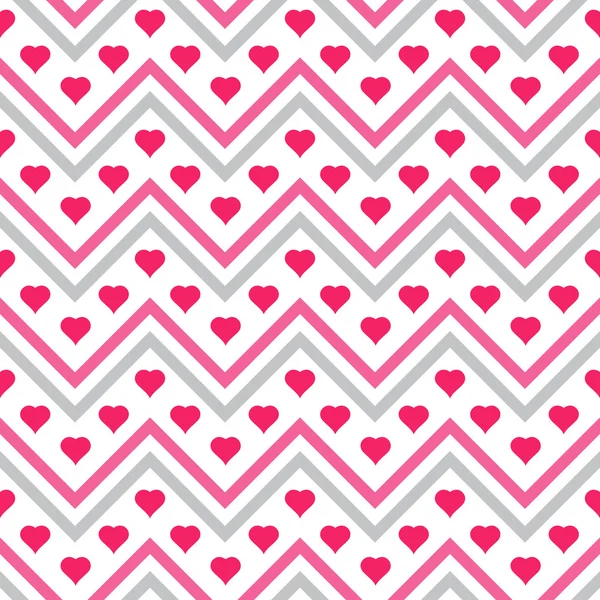 Vector Chevron Corazones Patrón sin costura — Vector de stock