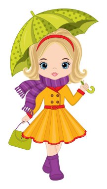 Güzel Sarışın Kız Tutucu Şemsiye 