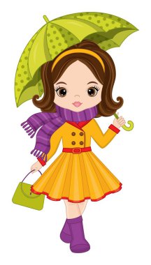 Güzel Esmer Kız Tutucu Şemsiye 