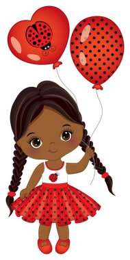 Hava Balonları Giyen Sevimli Siyah Kız 