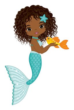 Turkuaz Balık Kuyruklu Afro-Amerikan Denizkızı