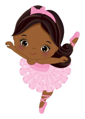 Vektör Afro-Amerikan Şirin Balerin 