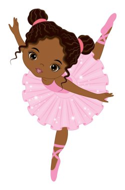 Vektör Afrikalı Amerikalı Güzel Balerin 