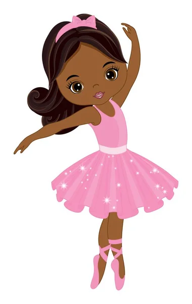 Vector African American Schöne Ballerina — Stockvektor