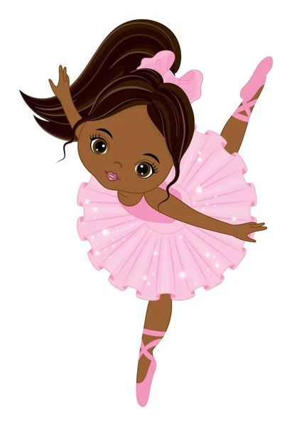 Vektor African American Beautiful Ballerina - Stok Vektor