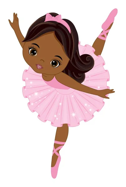 Vector African American Beautiful Ballerina — Stock Vector