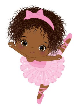 Vektör Afro-Amerikan Şirin Balerin 