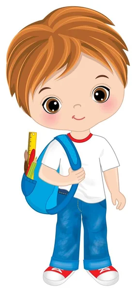 Sırt çantalı vektör okulu çocuğu — Stok Vektör