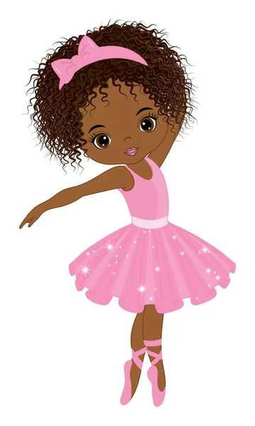 Vector African American Beautiful Ballerina — Stock Vector