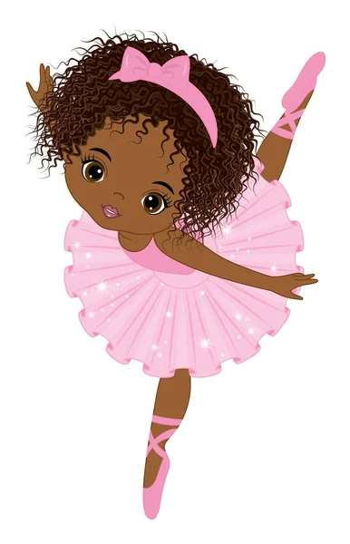 非洲裔美国人美丽的芭蕾舞演员 — 图库矢量图片