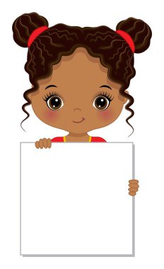 Cute Little Native American Girl with Blank Frame clipart