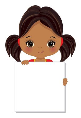 Cute Little Native American Girl Holding Frame clipart