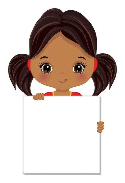 Cute Little Native American Girl Holding Frame — Stock Vector