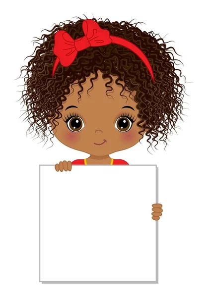 Cute Little Native American Girl Holding Banner — Stock Vector