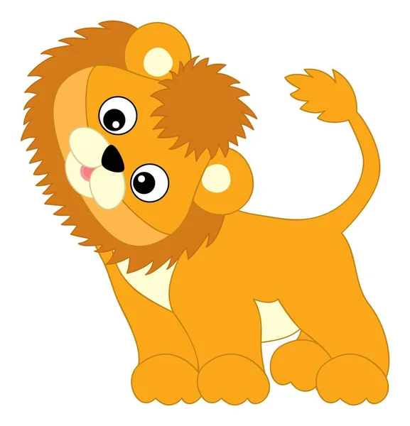 Lindo bebé león de pie. Vector León cachorro — Vector de stock