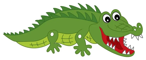 Vektor söt krokodil med öppen mun krypa — Stock vektor