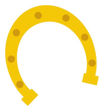 Altın Şanslı At nalı resmi. Vektör At Nalı