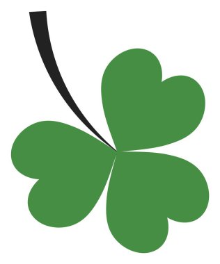 İzole edilmiş Yeşil Yonca. Vektör St. Patrick Shamrock