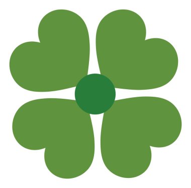 İzole Kalp Şekli Yeşil Yonca Çiçeği. Vektör St. Patrick Shamrock