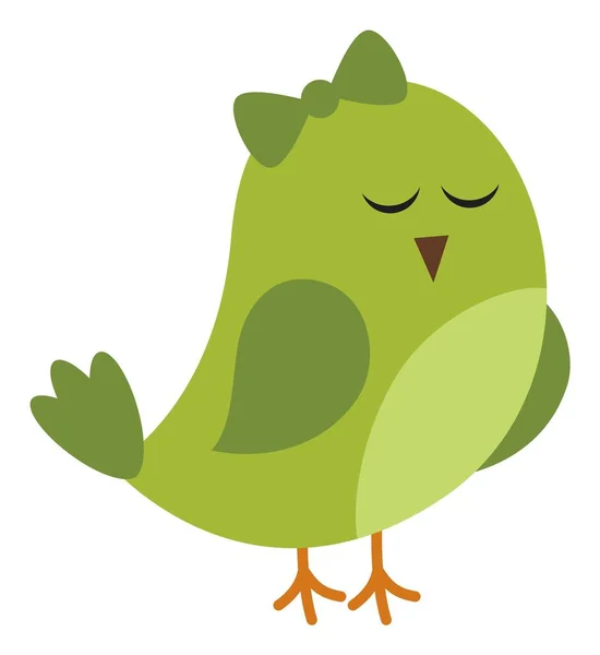 Pássaro bonito de São Patrício verde com arco. Vector Green Bird no amor — Vetor de Stock