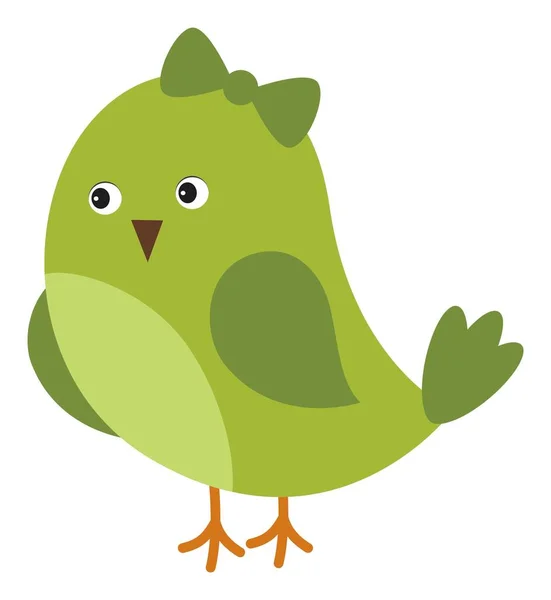 弓でかわいい緑の聖パトリック鳥。ベクトルグリーンバード — ストックベクタ