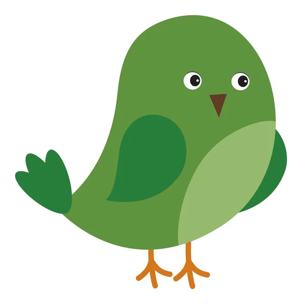 Słodki Zielony Ptak Św. Patryka. Wektor zielony ptak — Wektor stockowy