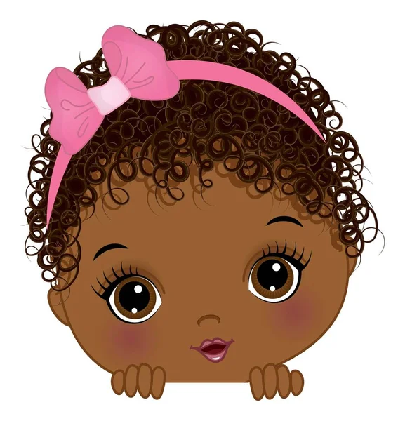 Mignon afro-américain bébé fille jouer peekaboo — Image vectorielle