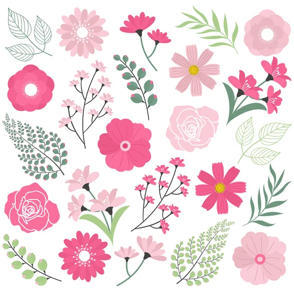 Pink wedding flowers — Stock Vector