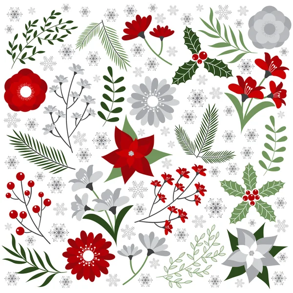 Kerstmis bloemen — Stockvector