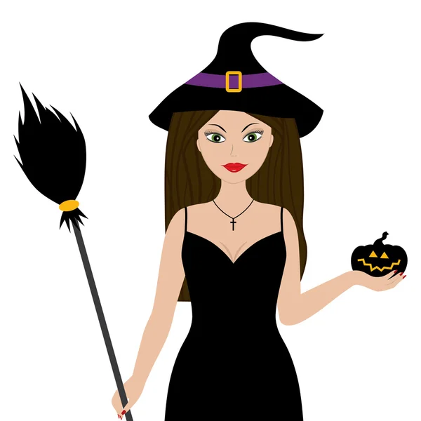 Halloween cadı karakter — Stok Vektör
