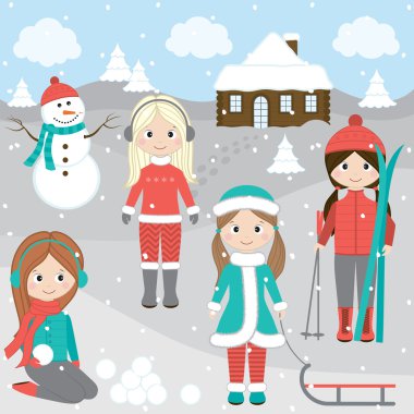 Küçük kızlar kış