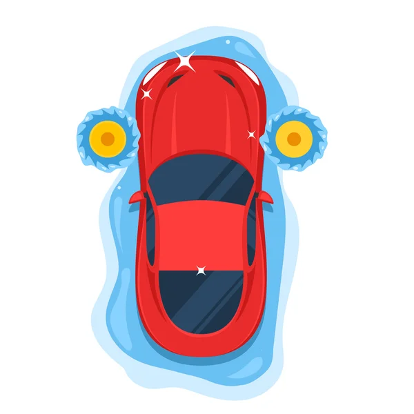 Car wash top view — Stockvector