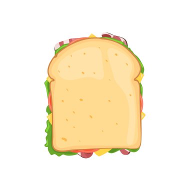 Pastırma üst görünümü ile Sandviç