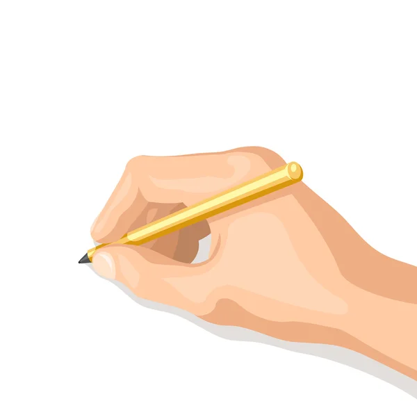 Pen in her hand — Stock Vector