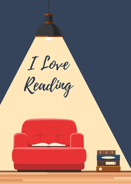 Концепція любові читання книг — стоковий вектор