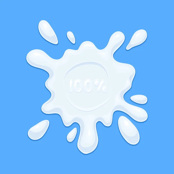 Tache éclaboussante de lait blanc — Image vectorielle