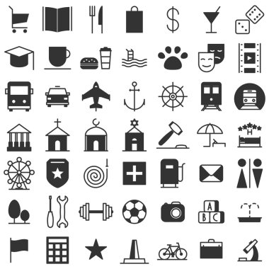 Şehir harita Icons set