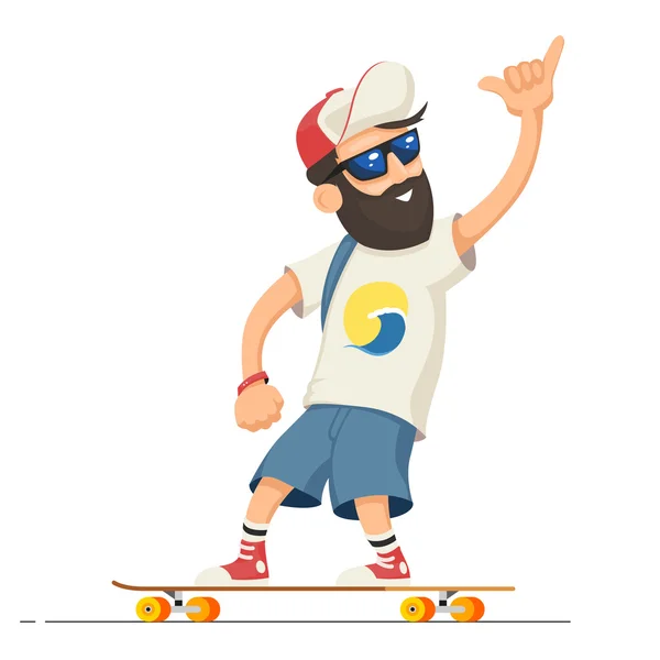 Homme chevauchant longboard — Image vectorielle