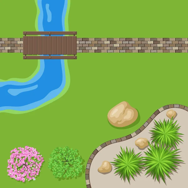 Üstten Görünüm peyzaj Bahçe