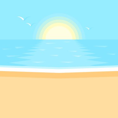 Günbatımı. Deniz manzarası