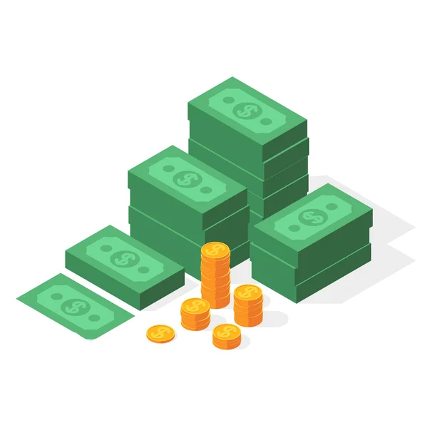 Büyük yığılmış dolar nakit yığını