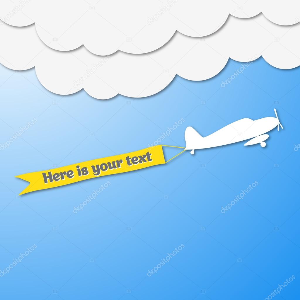 Background banner vector plane sky for your business