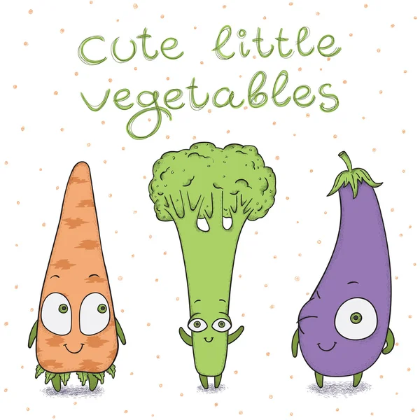 Conjunto de vegetais bonitos do bebê —  Vetores de Stock