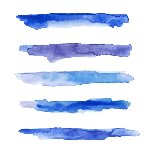 Ensemble de traits d'aquarelle texturés — Image vectorielle