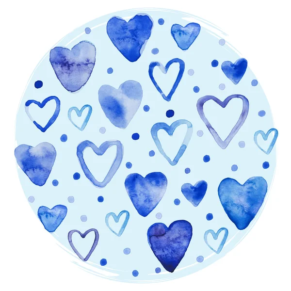 Set of watercolor hearts — Stock Vector