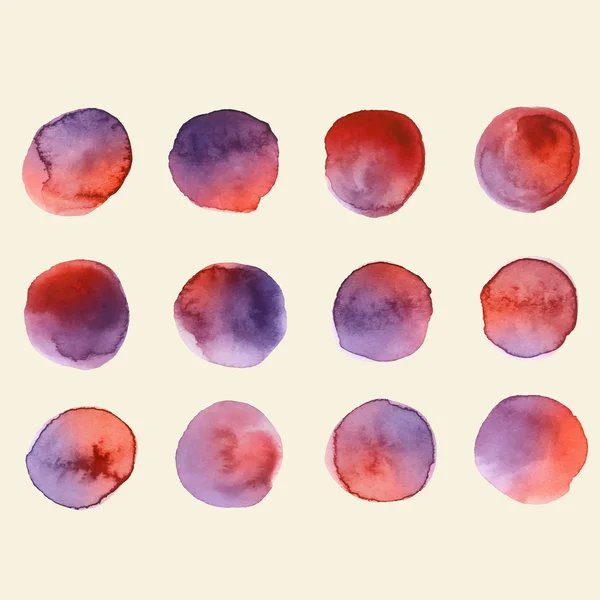 Grafisches Aquarell-Set von Kreisen — Stockvektor