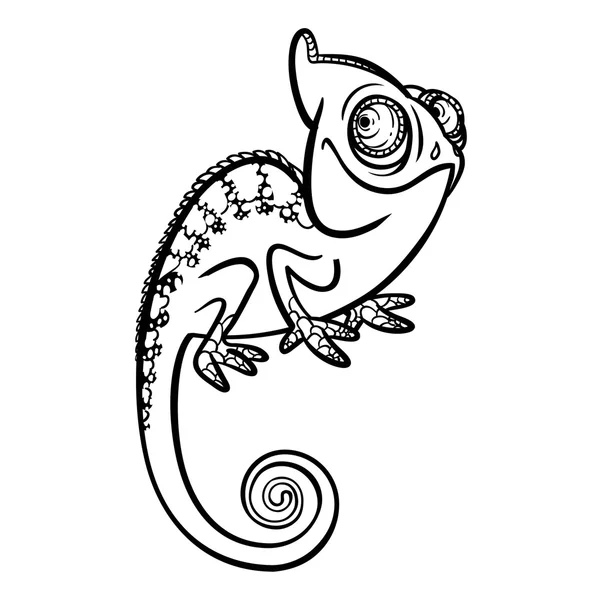 Engraçado desenho animado camaleão bonito —  Vetores de Stock