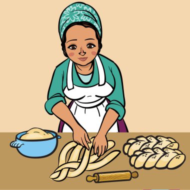 Mutlu Bayan tebrik kartı. Vektör çizim