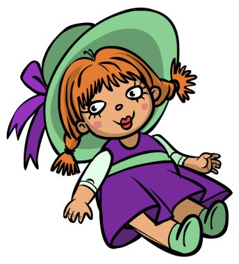 Komik vektör karikatür Derma bebek. Vektör çizim